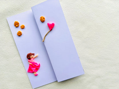 Girl With Balloon (Clay Card)