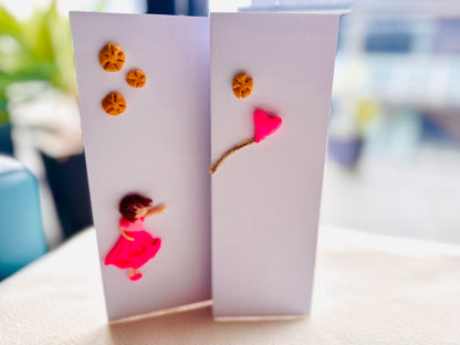 Girl With Balloon (Clay Card)