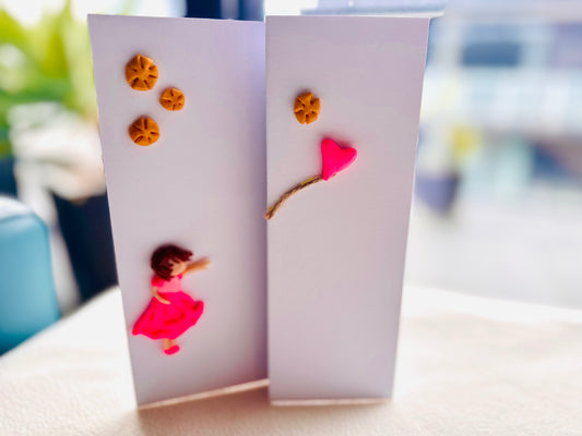 Girl With Balloon (Clay Card)