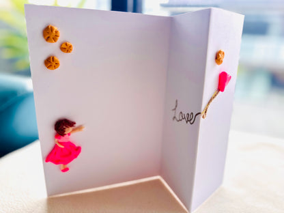 Girl With Balloon (Clay Card)