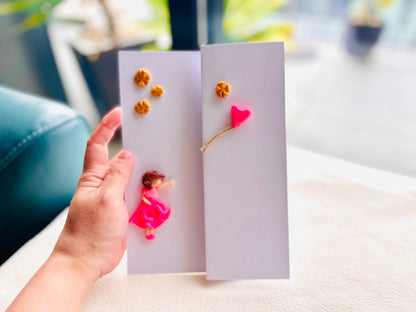 Girl With Balloon (Clay Card)
