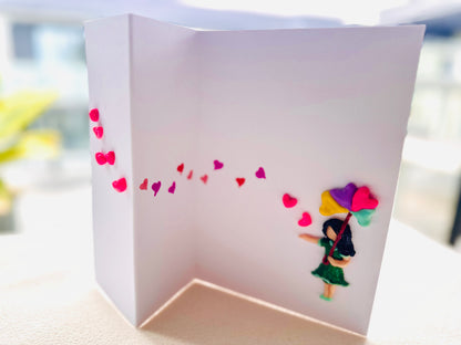 Umbrella Girl (Clay Card)