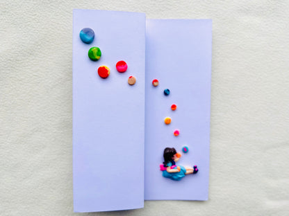 Girl Blowing Bubbles (Clay Card)