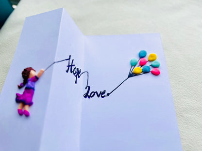 Flying Balloon Girl (Clay Card)