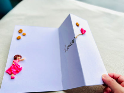 Girl With Balloon (Clay Card)