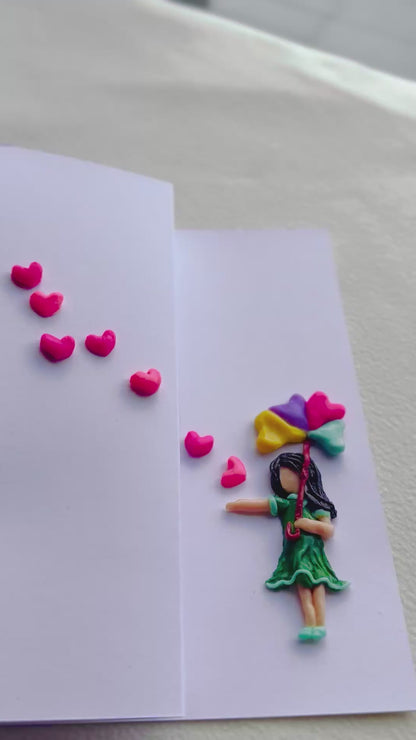 Umbrella Girl (Clay Card)